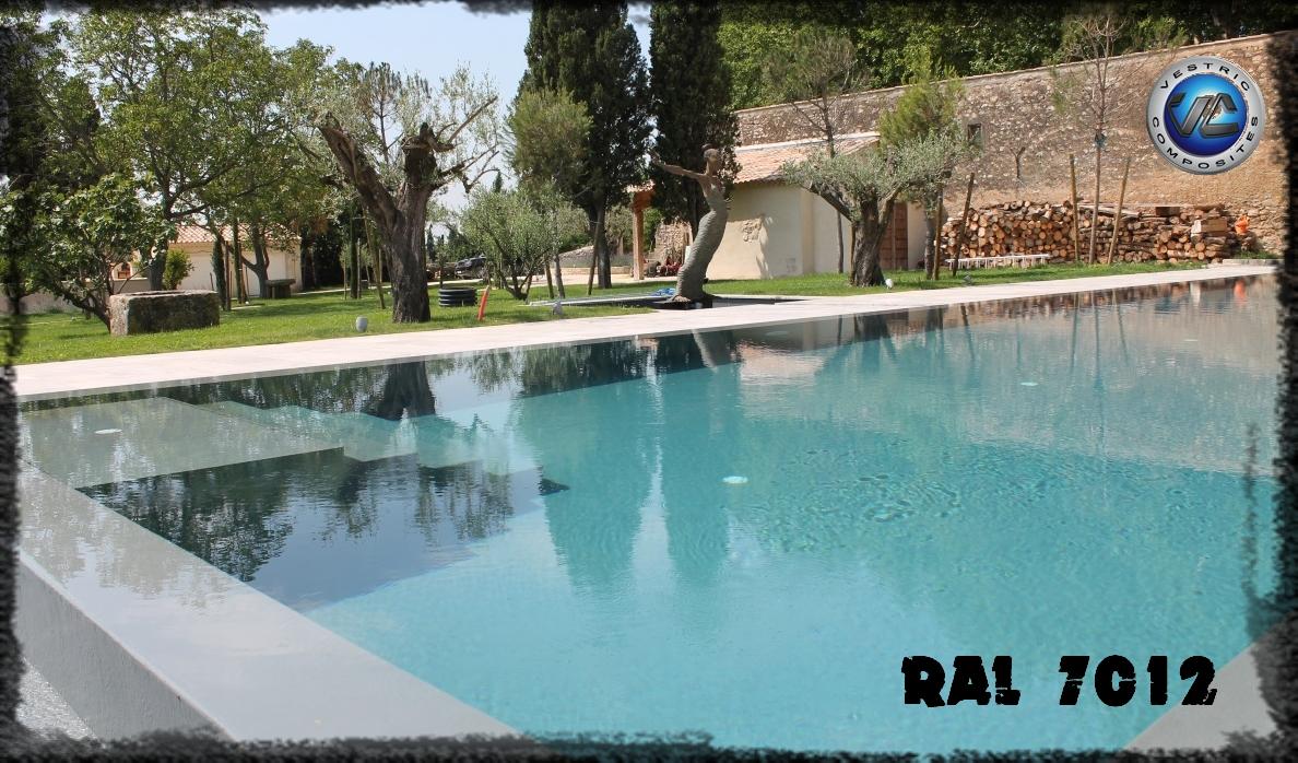 Ral 7012 couleur gris balzate anthracite piscine en eau vestric composites 10