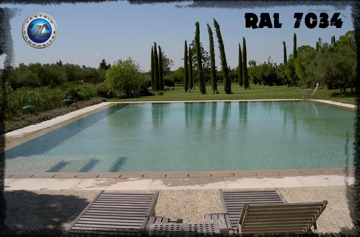 Ral 7034 gris jaune piscine en eau couleur resine gel coat 28