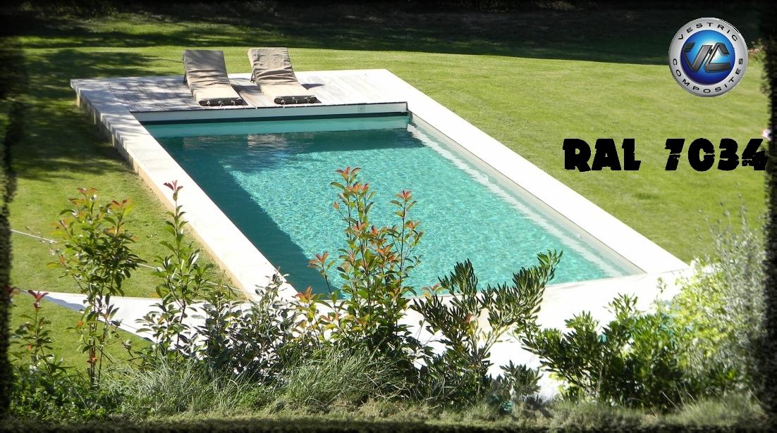 Ral 7034 gris jaune piscine en eau couleur resine gel coat 29