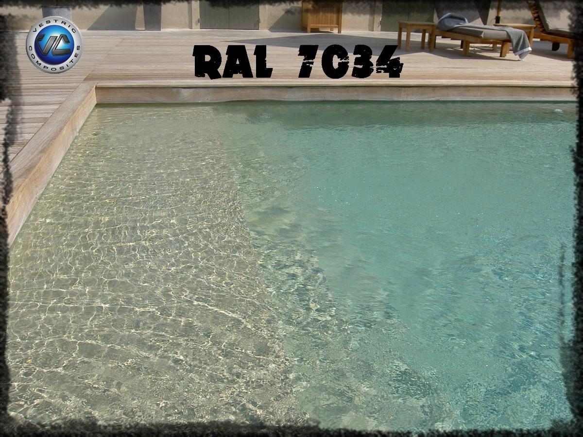 Ral 7034 gris jaune piscine en eau couleur resine gel coat 38