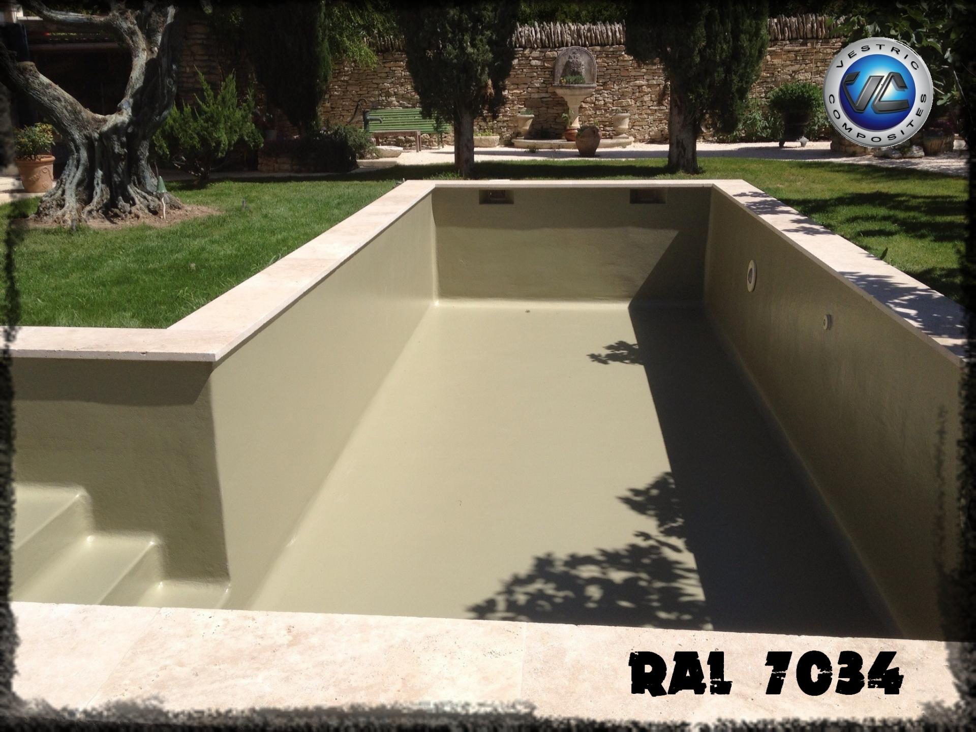 Ral 7034 gris jaune piscine en eau couleur resine gel coat 40