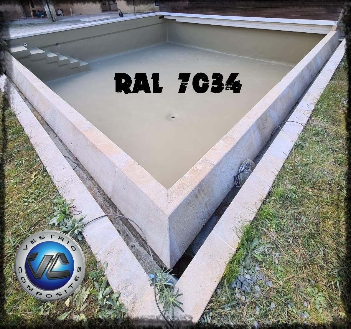 Ral 7034 gris jaune piscine en eau couleur resine gel coat 42