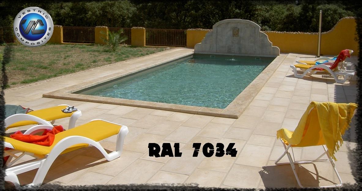 Ral 7034 gris jaune piscine en eau couleur resine gel coat 44