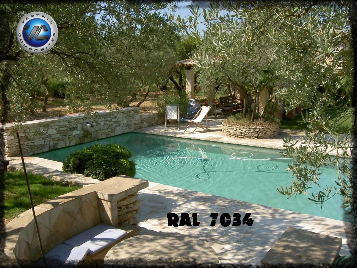 Ral 7034 gris jaune piscine en eau couleur resine gel coat 45