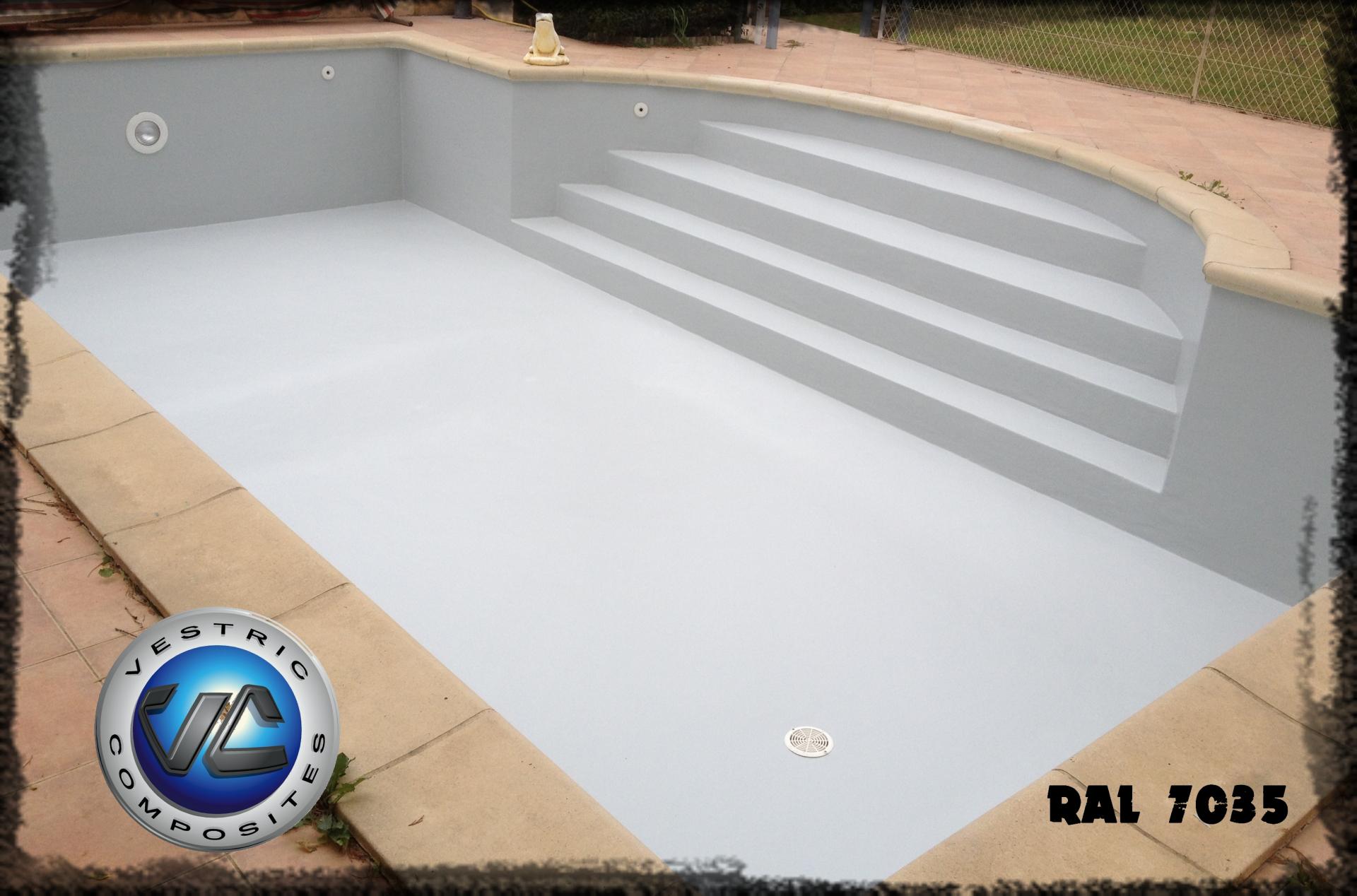 Ral 7035 gris clair piscine en eau couleur resine gel coat vestric composites 7