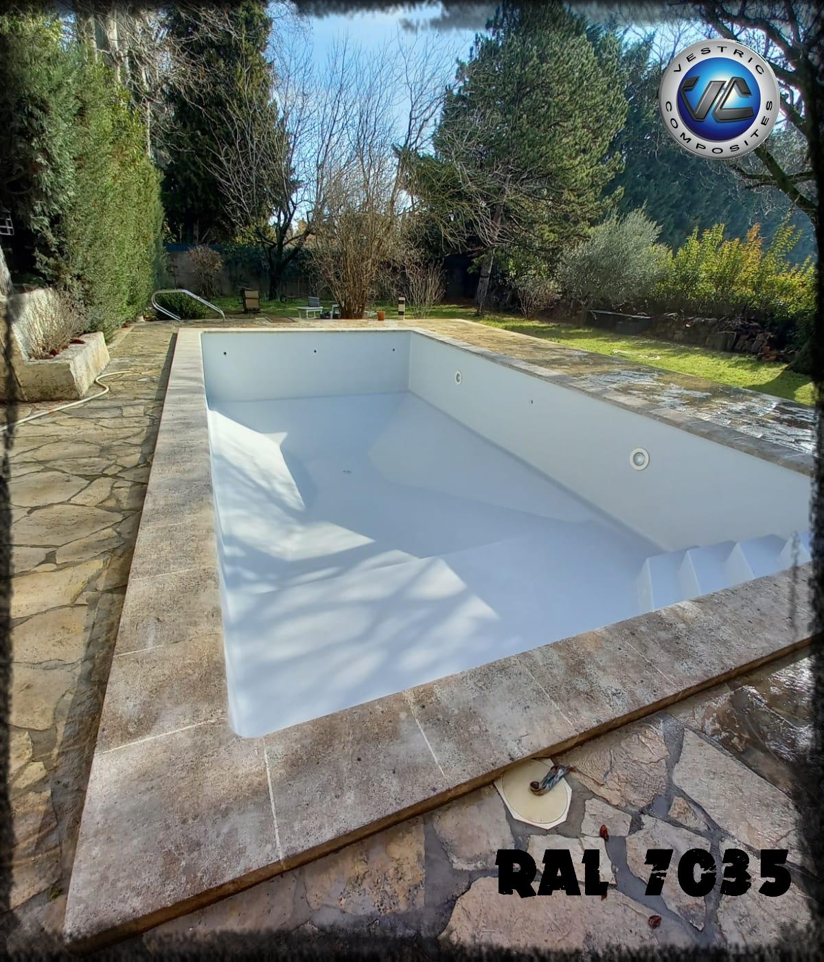 Ral 7035 gris clair piscine en eau couleur resine gel coat vestric composites 9