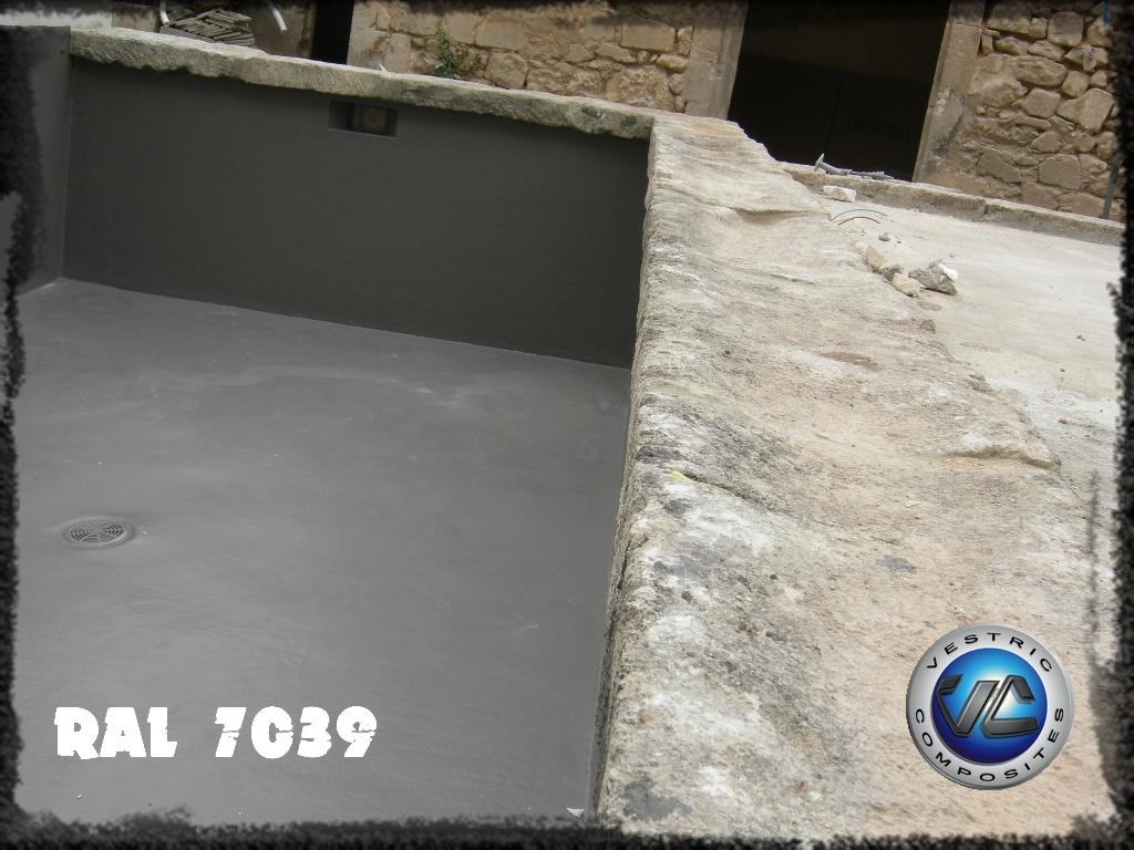 Ral 7039 gris quartz anthracite couleur piscine en eau vestric composites 18