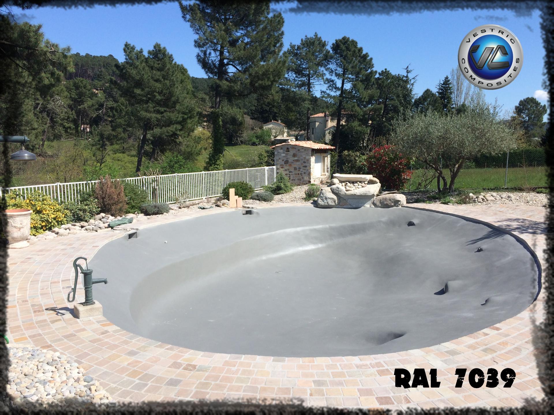 Ral 7039 gris quartz anthracite couleur piscine en eau vestric composites 8