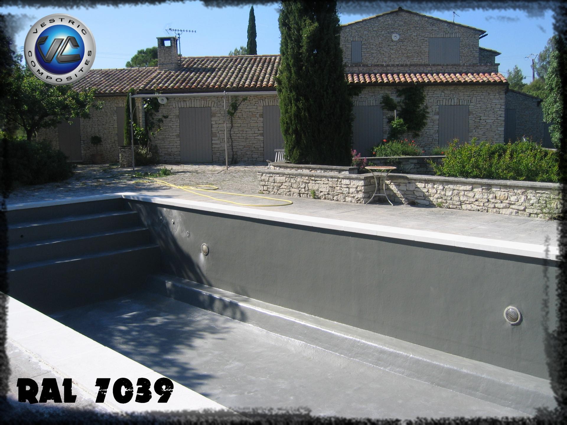 Ral 7039 gris quartz anthracite couleur piscine en eau vestric composites 9